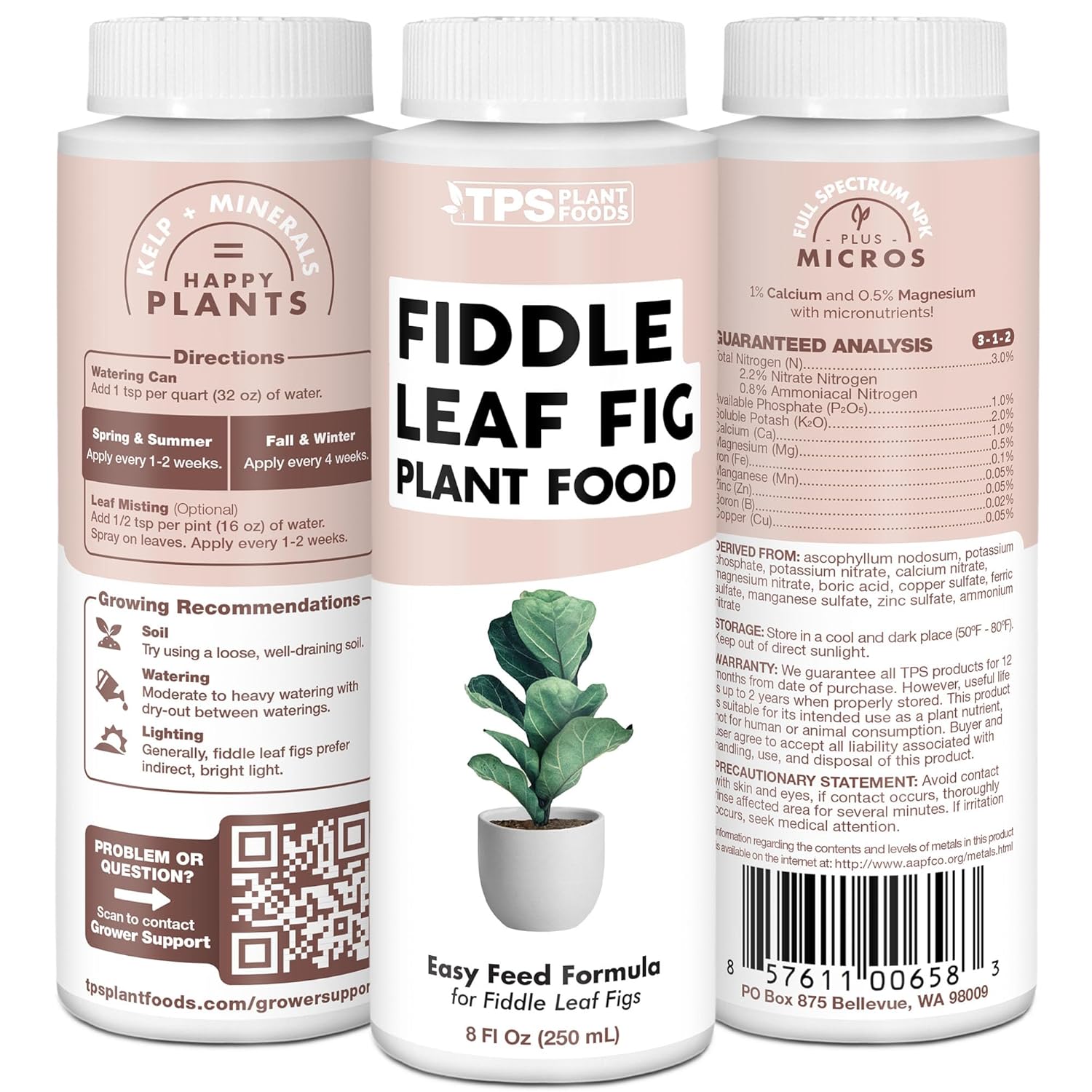 Skiennix Fiddle Leaf Fig Plant Food - Liquid Formula for Bigger Leaves & Stronger Roots | 8 oz