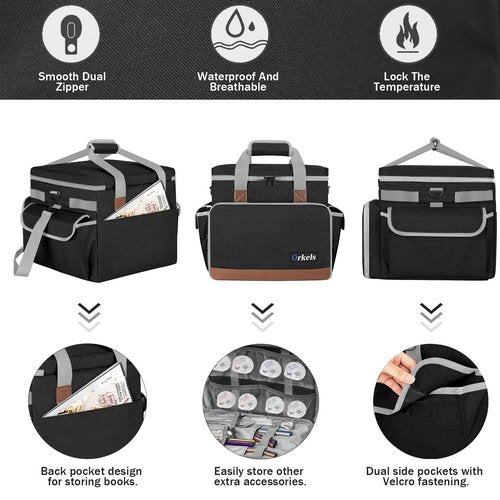 ORKELS Travel Carrying Case Compatible with Bartesian Premium Cocktail Machine, Insulated Cooler Bag for Bartesian Machine with Pockets for Cocktail Capsules, Menu and Other Accessories, Black, OR-15