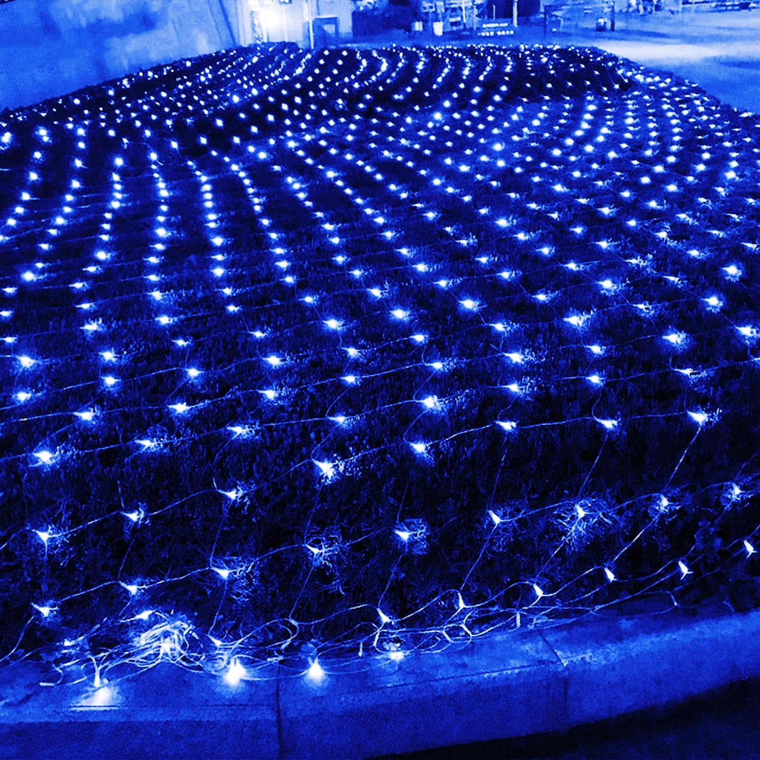 WATERGLIDE 12FT x 5FT Outdoor Christmas Net Lights - 360 LED Waterproof Mesh String Lights | 8 Lighting Modes, Blue