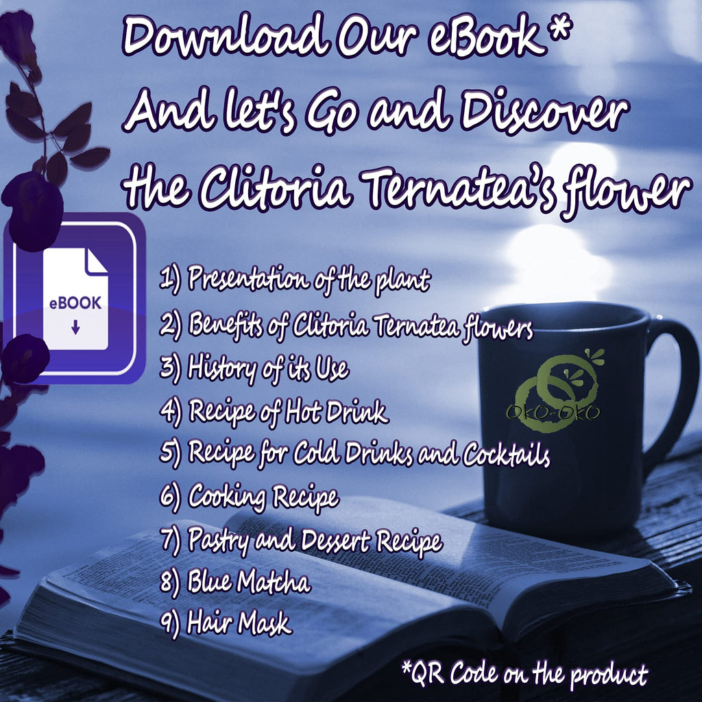 Butterfly Pea Tea 35.27 Oz / 1 kg | OkO-OkO - Premium - WHOLE DRIED FLOWER from Thailand - Blue natural infusion - Herbal tea - Organic Vegan food coloring - Natural color changing cocktail and meal