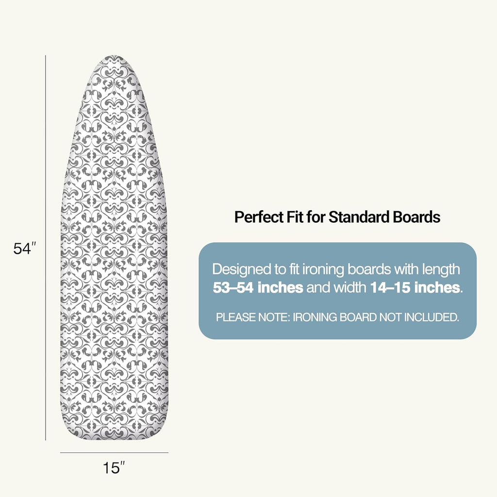 UniSimp Ironing Board Cover - Extra Thick Natural Cotton, Scorch & Stain Resistant | 15"x54" Size
