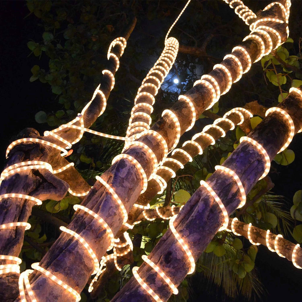 Skiennix 50ft LED Rope Lights - 540 Warm White LEDs, Waterproof & Connectable for Indoor/Outdoor Use