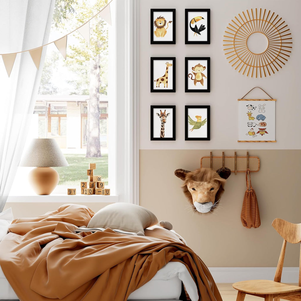 Vittanly Picture Frame Set of 3 - 4x6 & 3.5x5 Display Options | Wall Mount or Tabletop - Black Engineered Wood