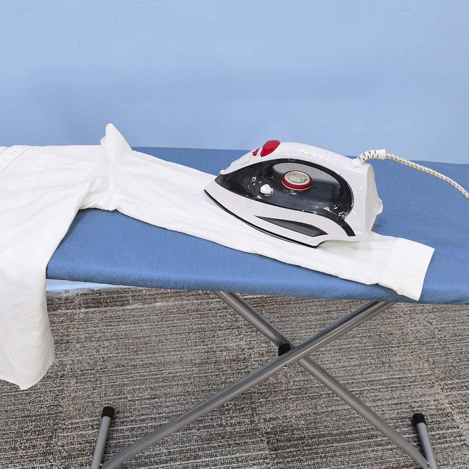 VividPaw Ironing Board Cover - Heavy Duty Padded, Silicone Coated, Standard Size 15x54 (Blue)