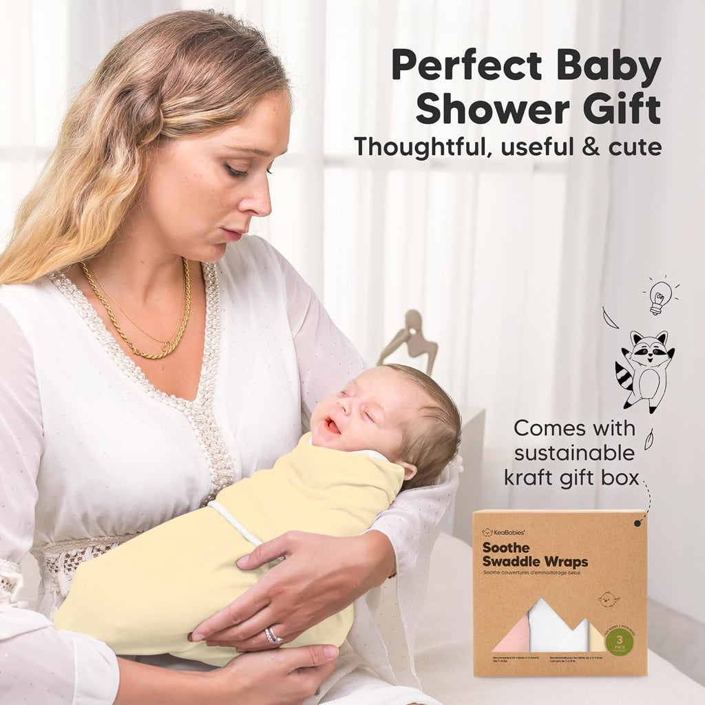 Organic Baby Swaddle Sleep Sacks by [Brand Name] - Soft & Snug for Newborns 0-3 Months | 3-Pack in Daffodil