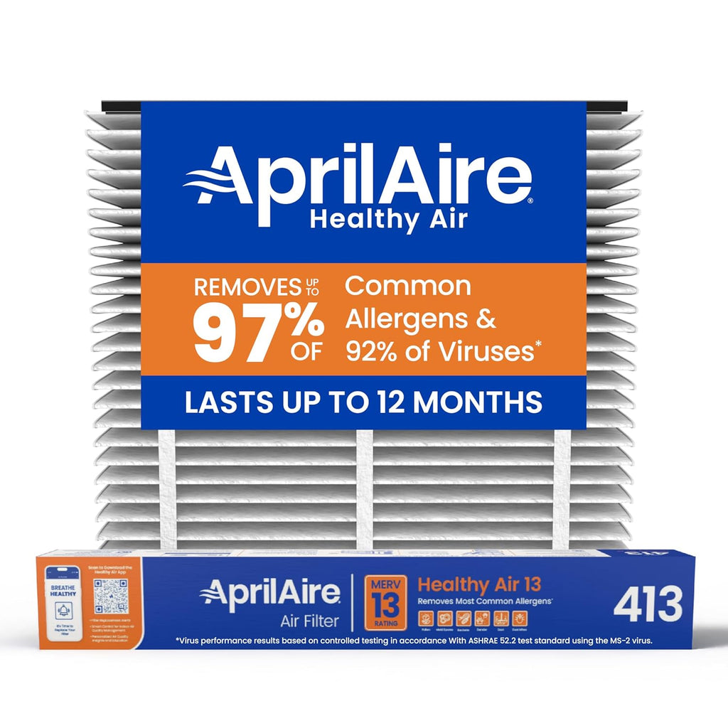 AprilAire 413 Replacement Air Filter - MERV 13 for Whole House Purifiers | 16x25x4 (Single Pack)