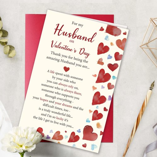 YIWANSIN Romantic Valentine’s Day Card for Husband from Wife, Heartfelt Anniversary Love Card Gifts for Him Men