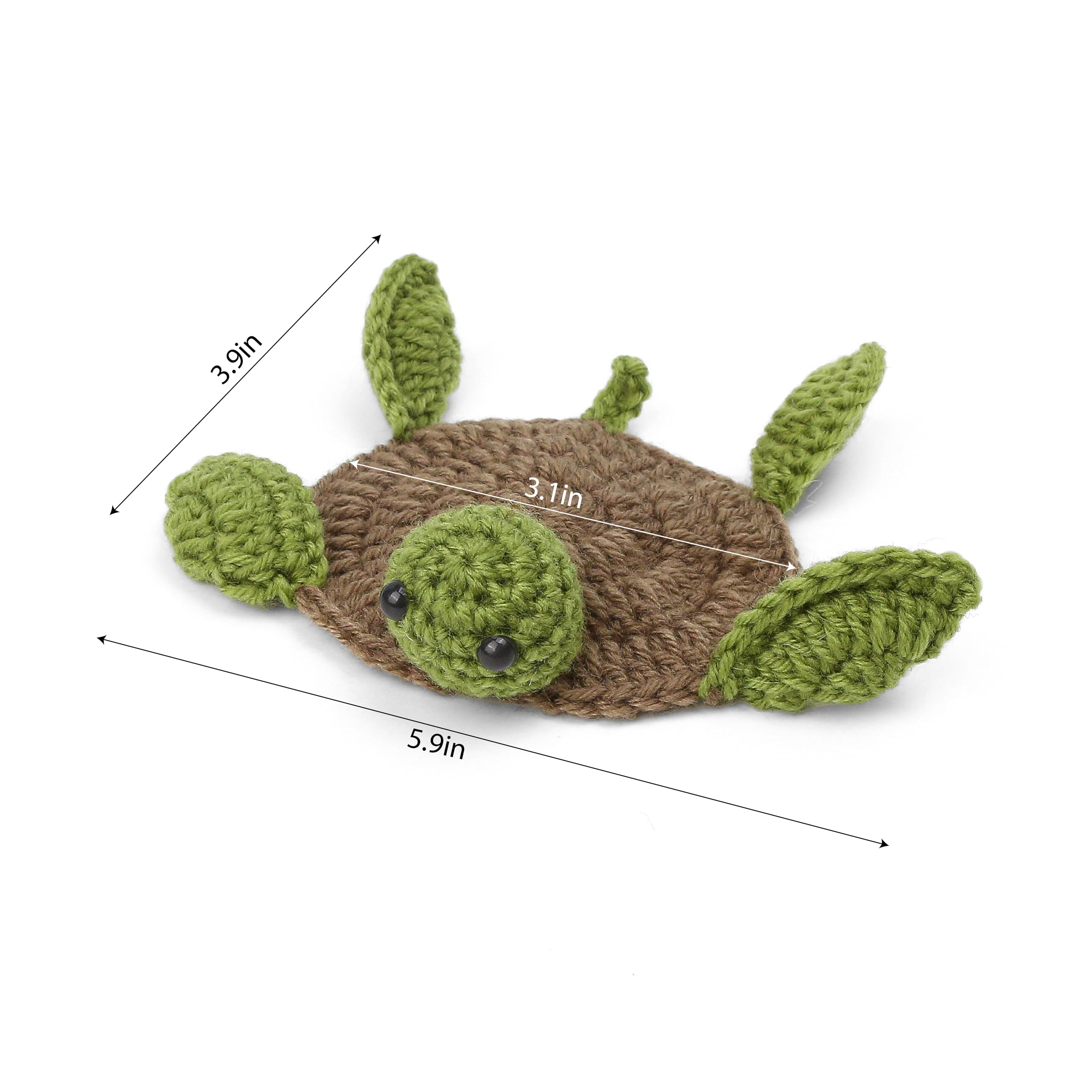 Turtle Coaster Rug for Drink Cup Mug, Handmade Crochet Knitting Animal Tortoise Shaped Mat Set, Creative Gift for Teacher Daughter Mom, Funny Desk Table Office Accessories Housewarming Home Decoration