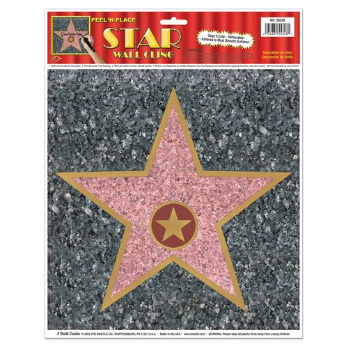 Beistle Walk of Fame Star Peel-N-Place Decoration Pack of 4