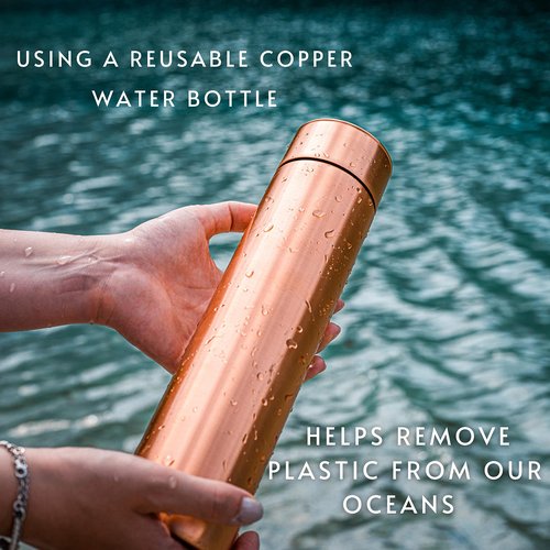 Kosdeg Copper Water Bottle - 34oz Vintage Modern Design - An Ayurvedic Pure Copper Vessel For Drinking- Drink More Water, Lower Your Sugar Intake And Enjoy The Health Benefits Immediately