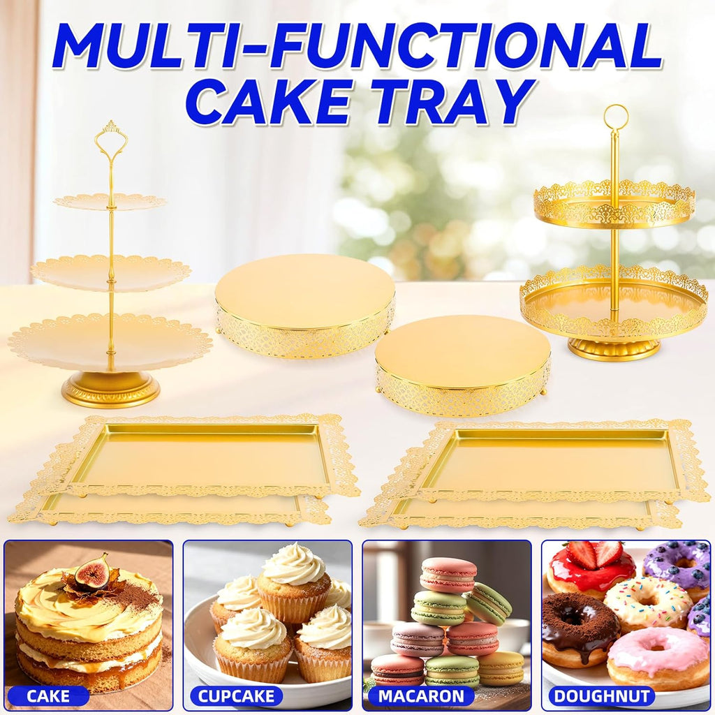 Regine Switzerland 13 PCS Metal Cake Stand Set - Elegant Dessert Display for Weddings & Parties