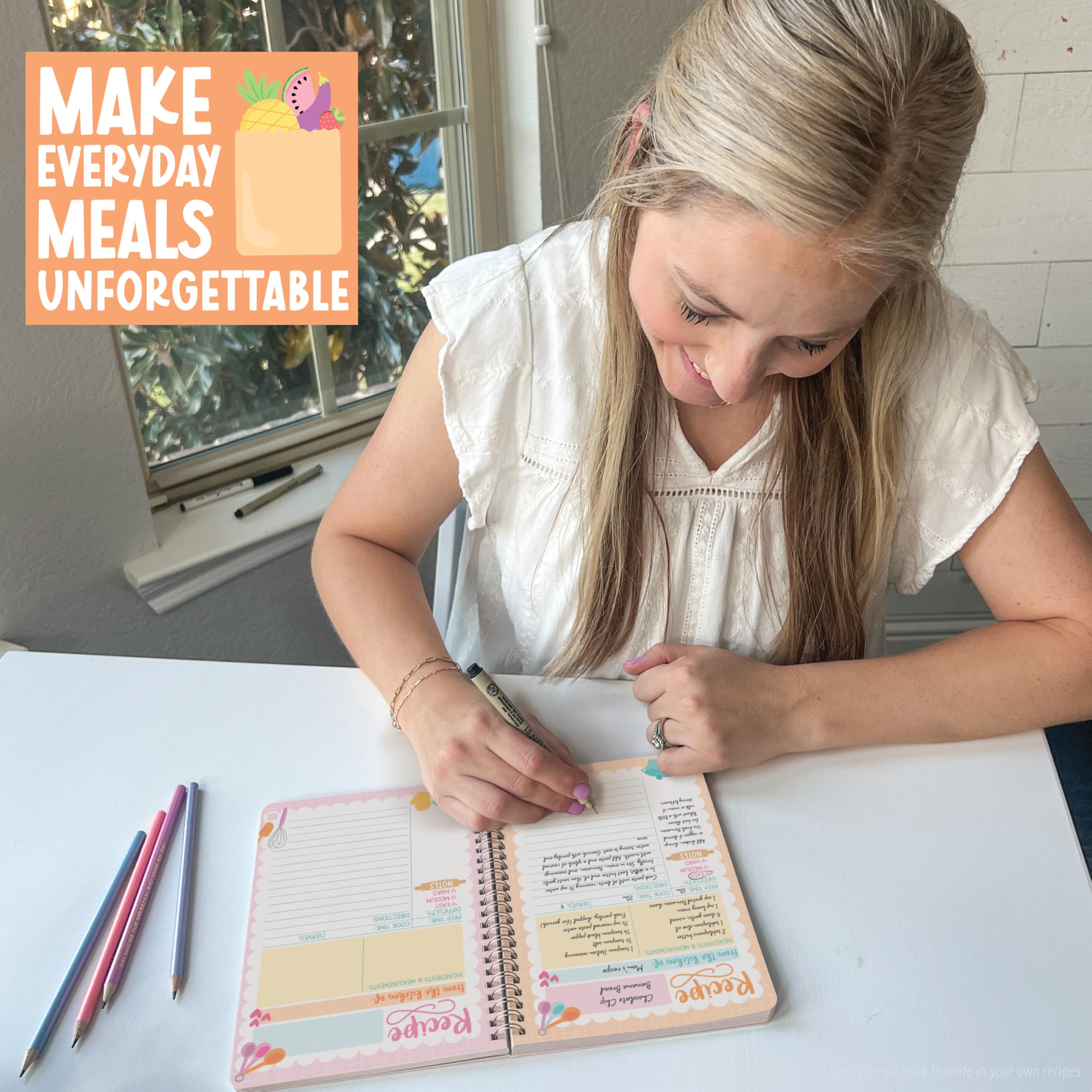 Hadley Designs Blank Recipe Book to Write in Your Own Recipes - Spiral Recipe Notebook, Cookbook Blank Journal, Make your Own Cookbook, Recipes Notebooks to Write in, Graduation Gifts 2026