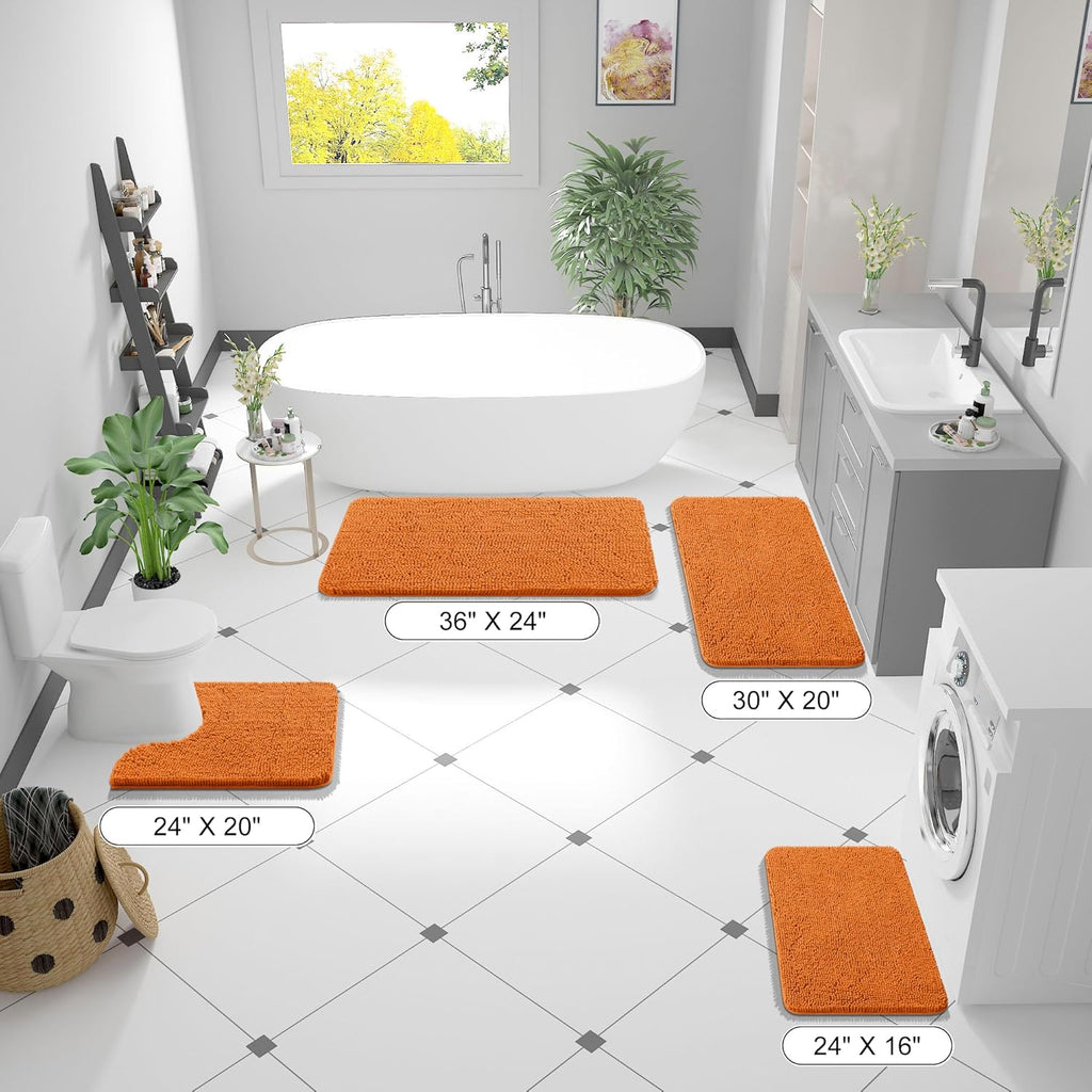 OLANLY Bathroom Rugs - Extra Soft Absorbent Chenille Mats | 30x20 Clay Color, Quick Dry & Machine Washable
