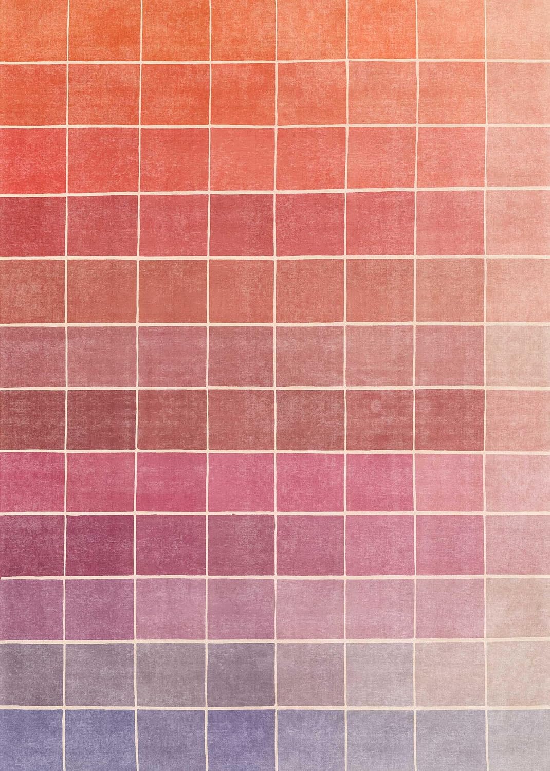 Skiennix Ombre Pink and Orange Area Rug - Washable Non-Slip Design for Living Room | 5x7 Size