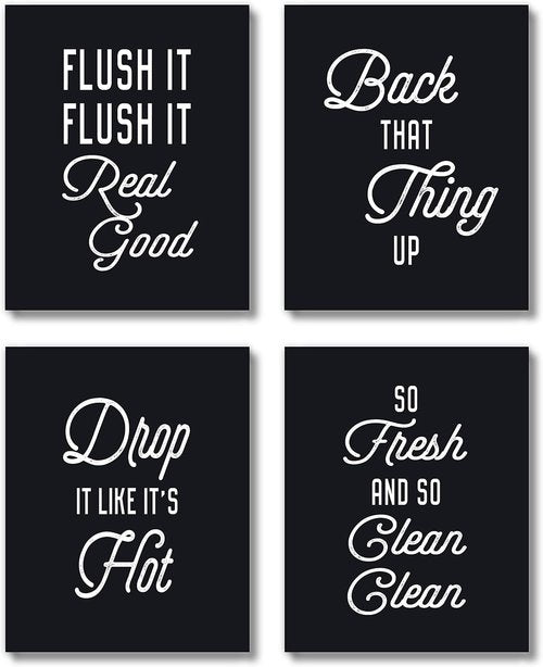 Brooke & Vine Hip Hop Wall Art Prints - Funny 80’s & 90’s Music Posters | Unframed Set of 4 (8 x 10)