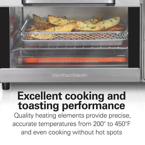 Hamilton Beach Sure-Crisp Air Fryer Toaster Oven Combo, Fits 9” Pizza, 4 Slice Capacity, Powerful Circulation, Auto Shutoff, Stainless Steel (31403)