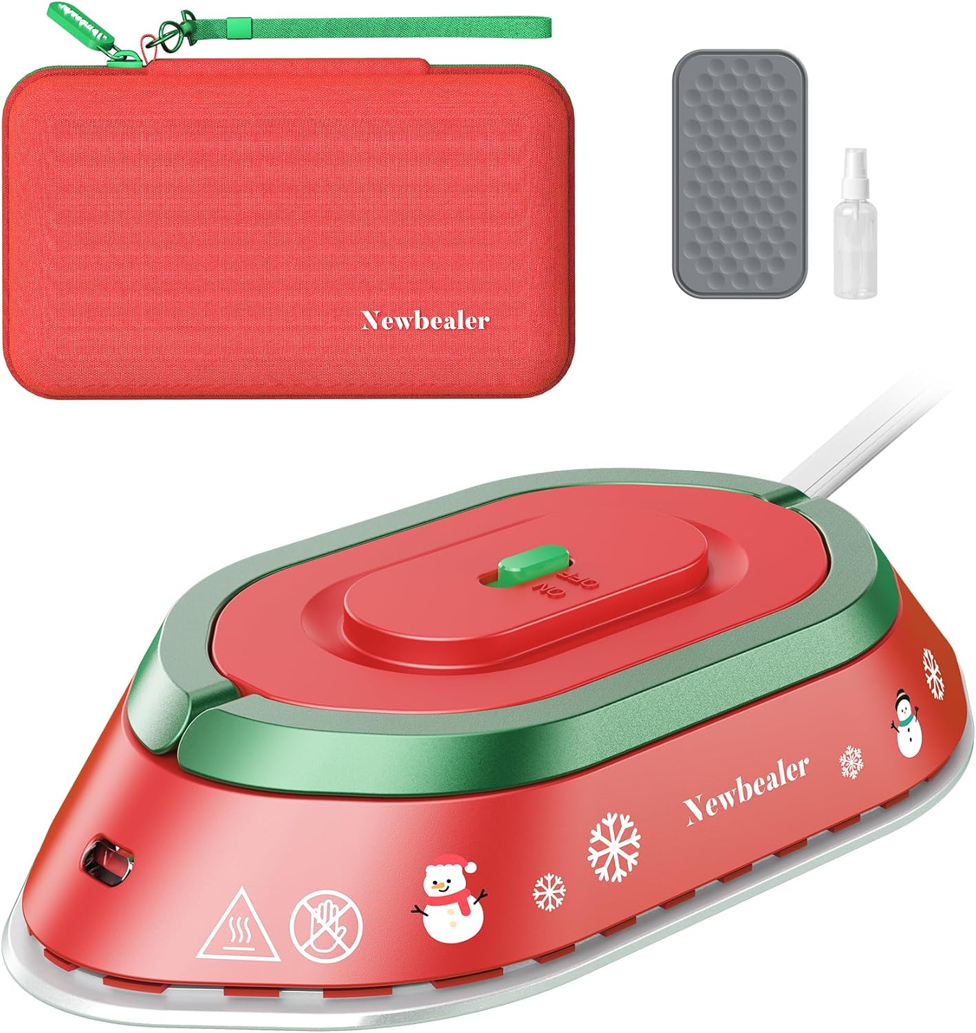 Newbealer Travel Iron - Mini Dry Iron for Clothes | Global Voltage 100-240V, 302℉, 300W, Lightweight Classic Red