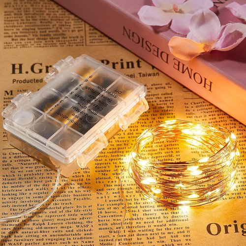 Ariceleo Outdoor String Lights - 16.4 Ft Battery Operated LED Fairy Lights with Remote & Timer | Waterproof Warm White Twinkle Lights for Weddings, Parties, & Decor