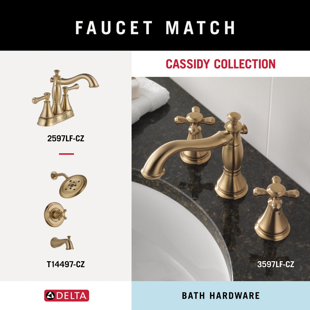 Delta Double Towel Hook for Bathroom or Kitchen| Champagne Bronze | Cassidy Accessories