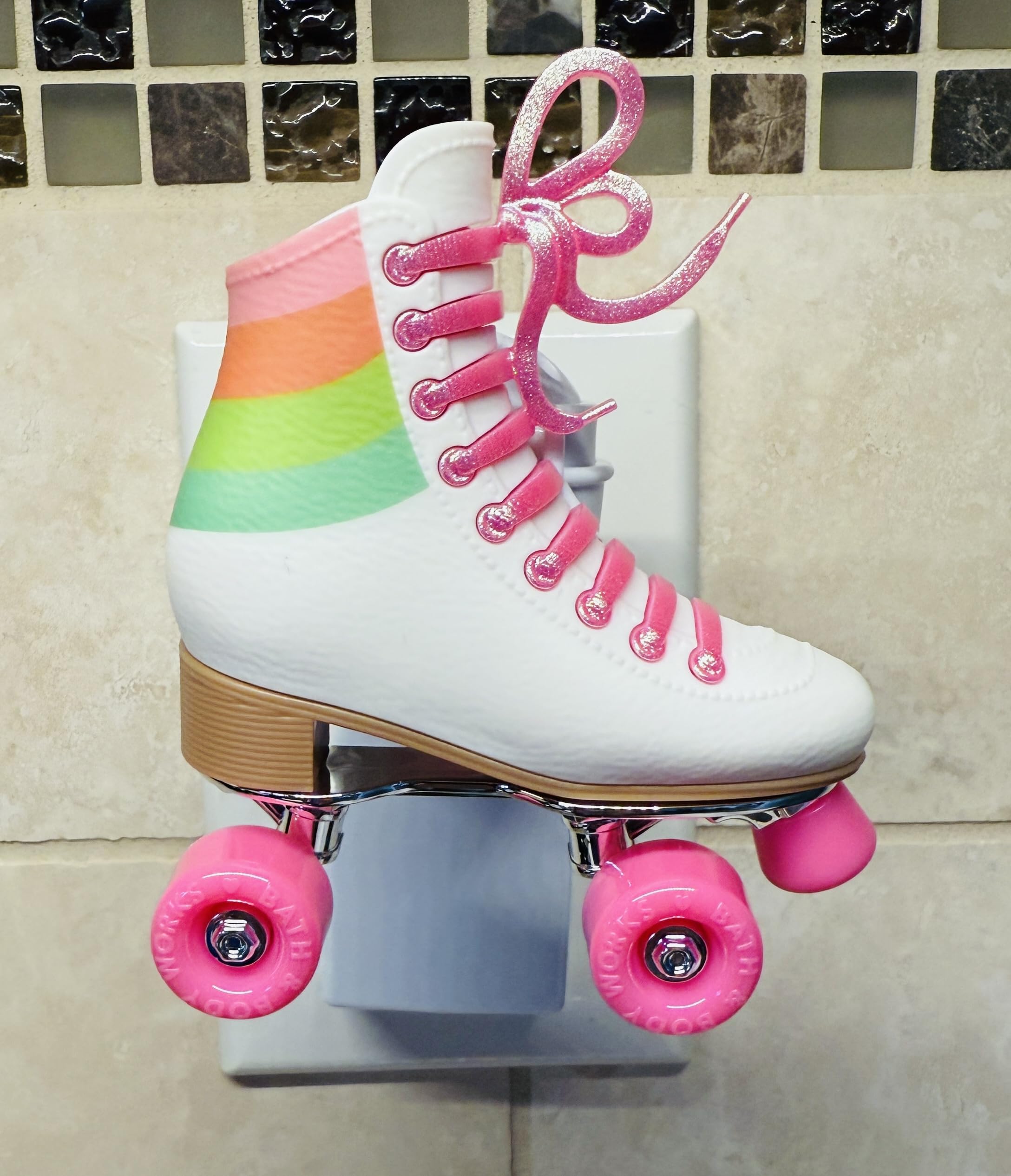 Bath and Body White Skate with Pink Wheels Adjustable Wallflowers Scent Control Fragrance Plug