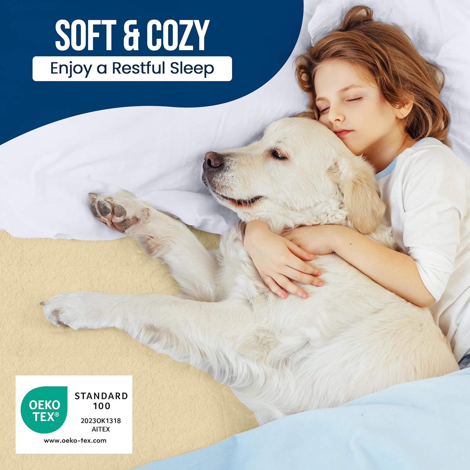 Utopia Bedding Twin Size Mattress Protector - Waterproof Terry Cover with Deep Pockets | Soft & Breathable Beige