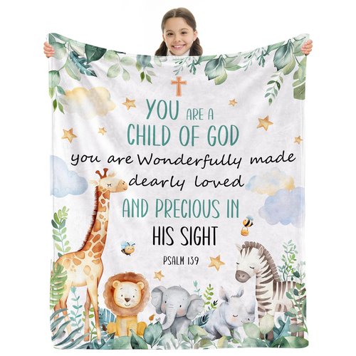 INXENG Baptism Gifts for Boys Catholic - Baptism Blanket for Boys Girl, Christening Gifts for Girls, Christian Gifts for Kids, Girls Baptismal Gift Catholic, Christening Blanket for Kids, 50"x40"