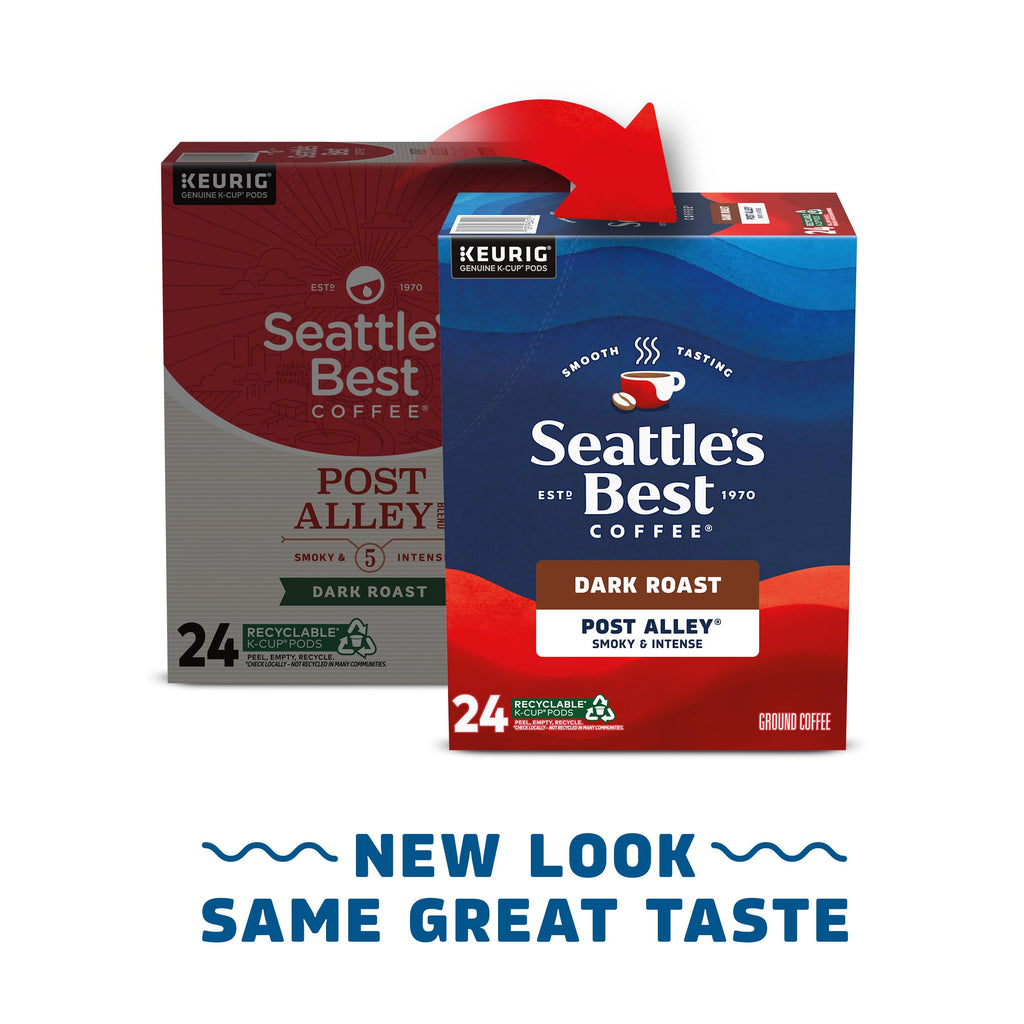 Seattle's Best Coffee K-Cup Pods Post Alley Dark Roast, 4 Boxes 96 Pods