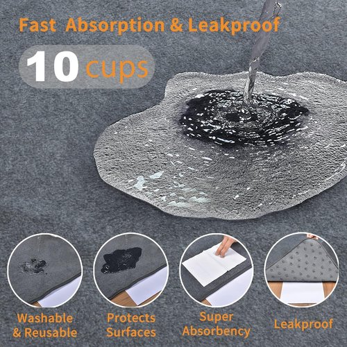 LOOBANI Extra Large Reusable Dog Mat - Non-Slip Washable Pee Pads for Incontinence | 36"x48" Gray