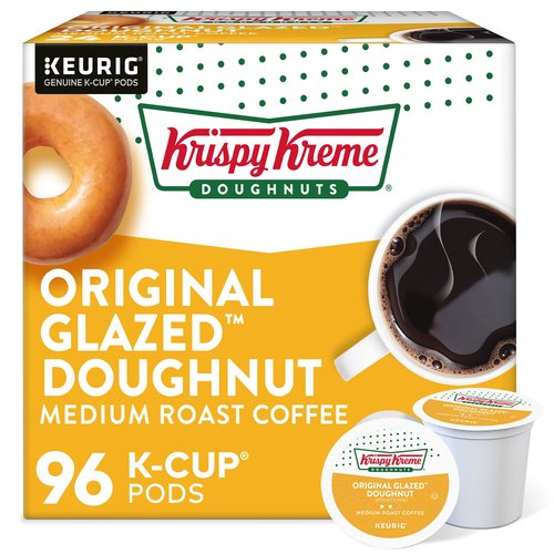 Krispy Kreme Original Glazed Doughnut, Single-Serve Keurig K-Cup Pods, Flavored Medium Roast Coffee, 96 Count