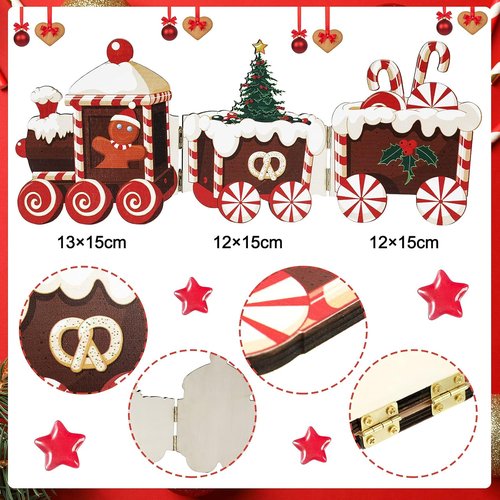 Jetec Gingerbread Train Decorations - Festive Wooden Centerpieces for Christmas Home Decor | Gingerbread Man Style