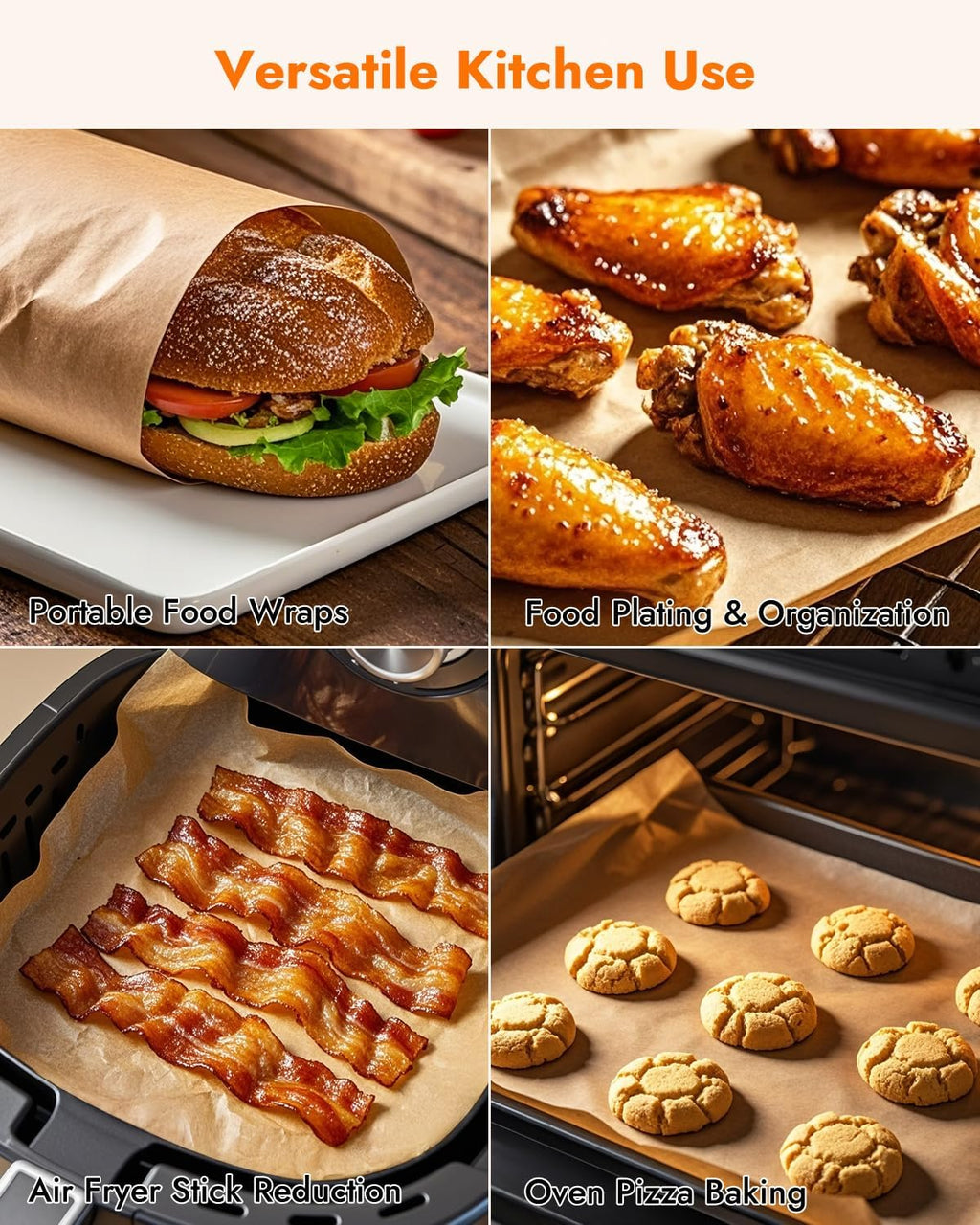 YQL Unbleached Parchment Paper Sheets - 150PCS Pre-Cut 9x13 Inch Non-Toxic Baking Liners