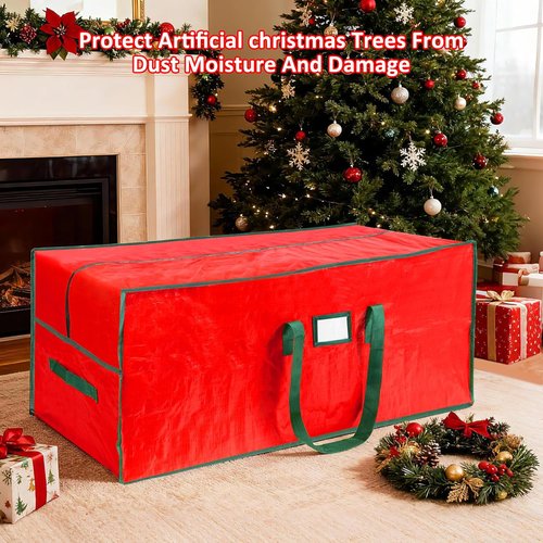 HABGP 9 ft Christmas Tree Storage Bag - Waterproof & Durable with Strong Handles - Red