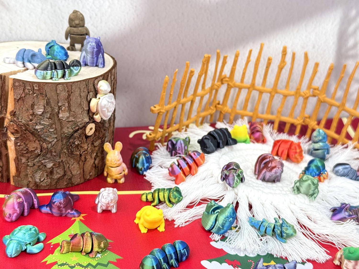 Skiennix Christmas Advent Calendar - Mini 3D Printed Animal Set for Kids | 24 Days of Fun Gifts