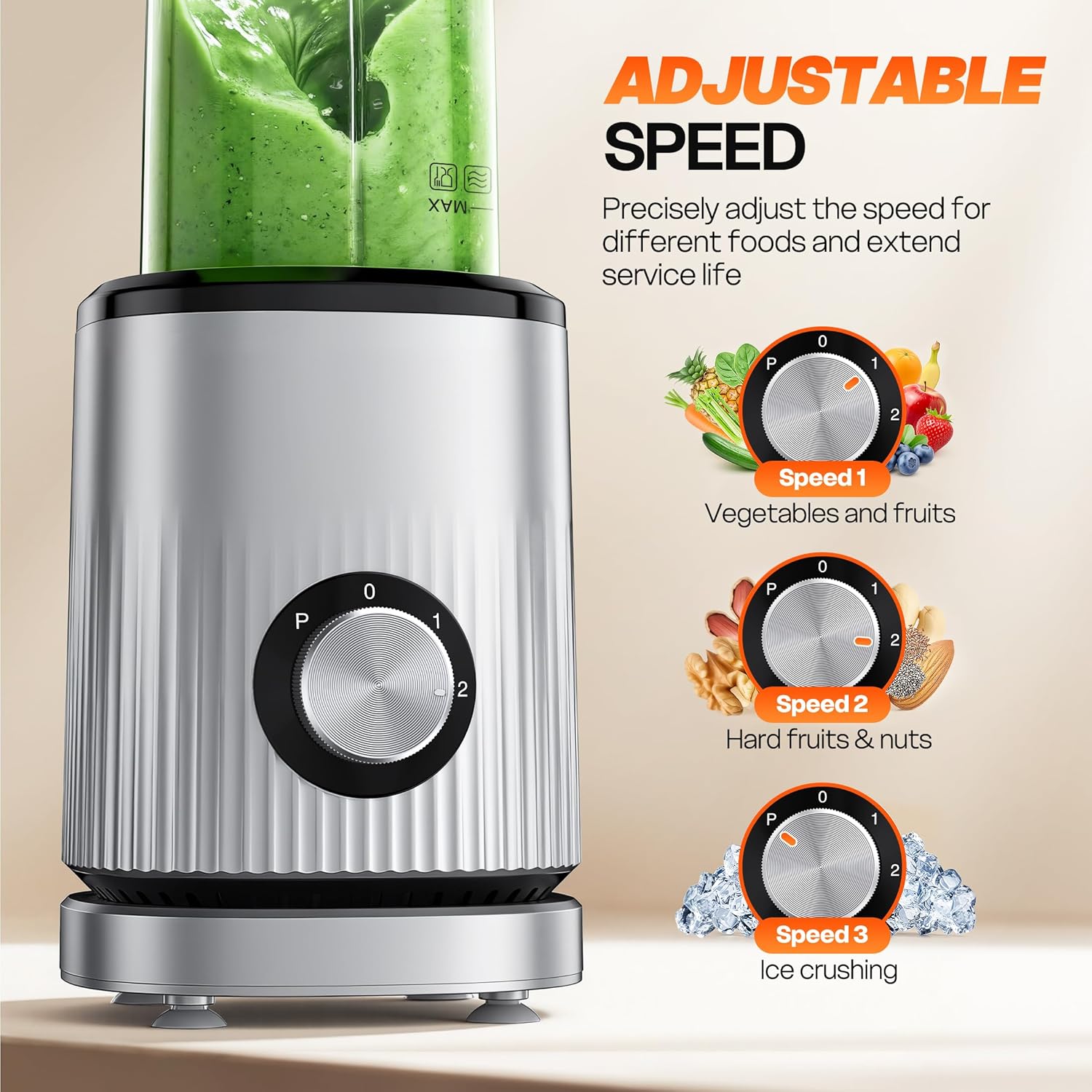 Turelar Portable Personal Blender - Smoothie Maker with 2 x 24oz Cups & Extra Lid | Ideal for Juices & Baby Food
