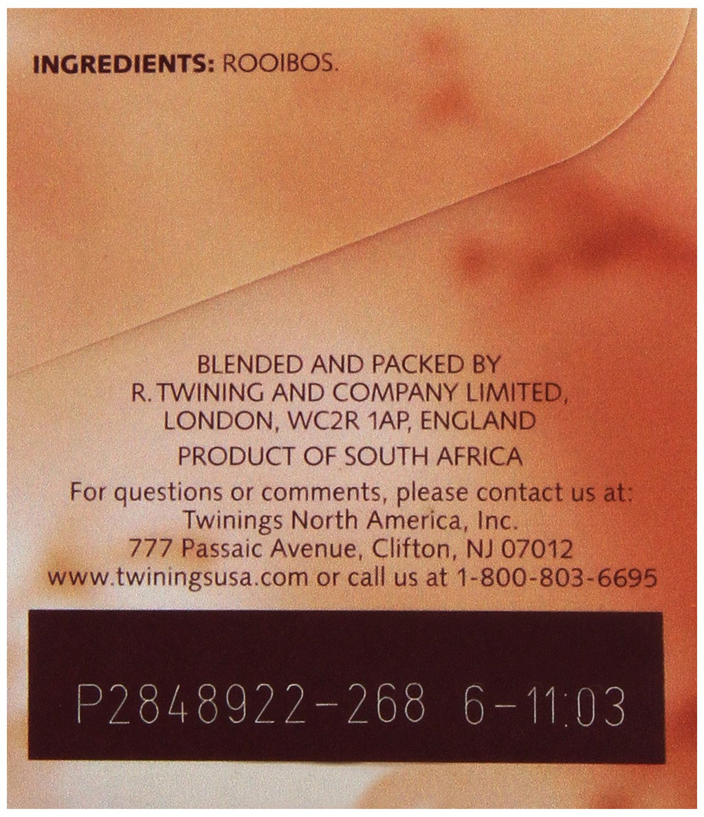 Twinings Red African Rooibos Tea - Caffeine-Free Herbal Blend | 20 Count (Pack of 4)