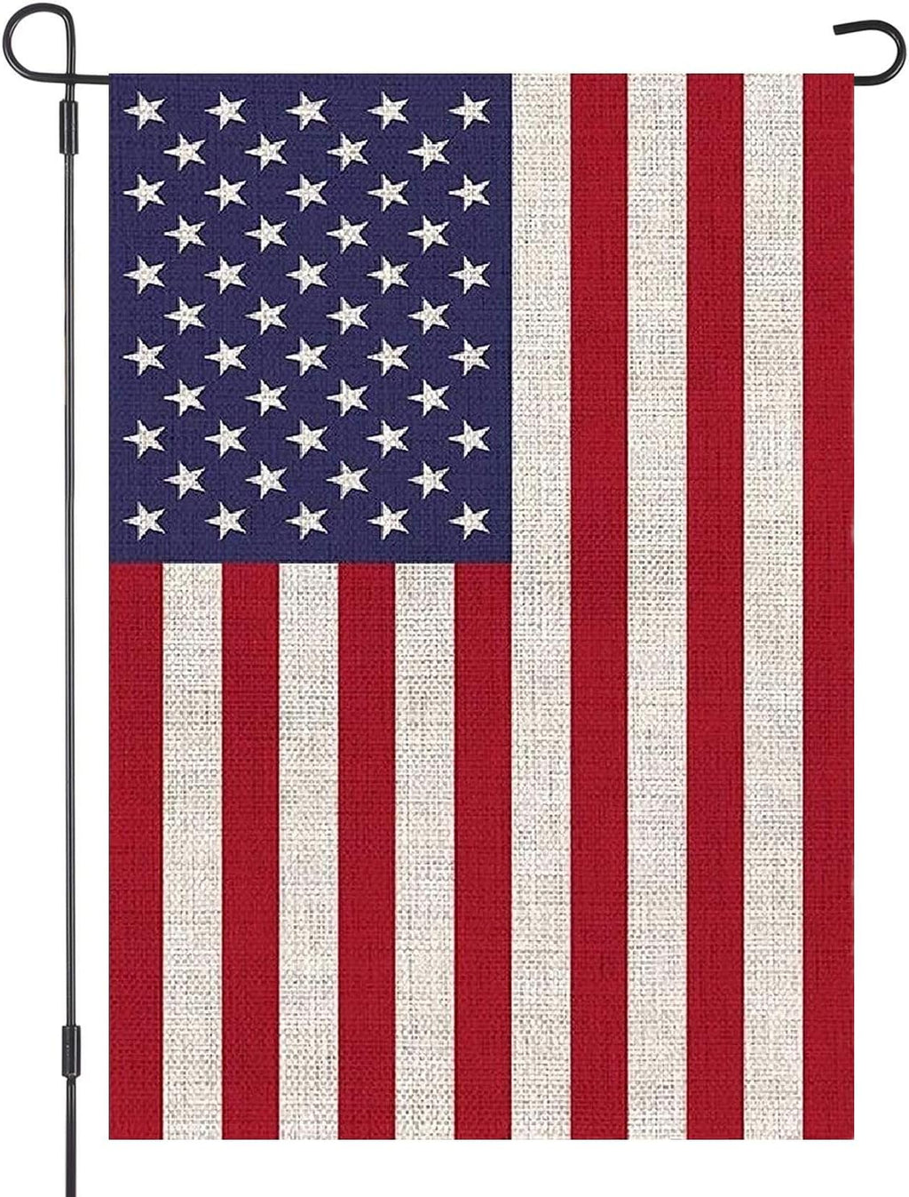 American Garden Flag - USA Independence Day Burlap Decoration | Double-Sided 12.5 x 18 Inch