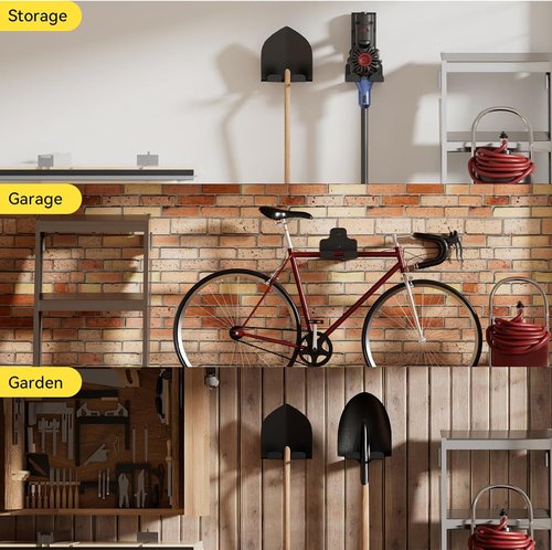 JNIHEEP Garage Organizer - Wall-Mounted Trimmer Rack for Garden Tools | 2 Pack for Weed Whackers & Hedge Trimmers