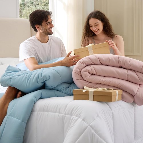Bedsure Comforter Duvet Insert - Oversized King Size All-Season Down Alternative Bedding | GentleSoft, White 116 x 98 Inches