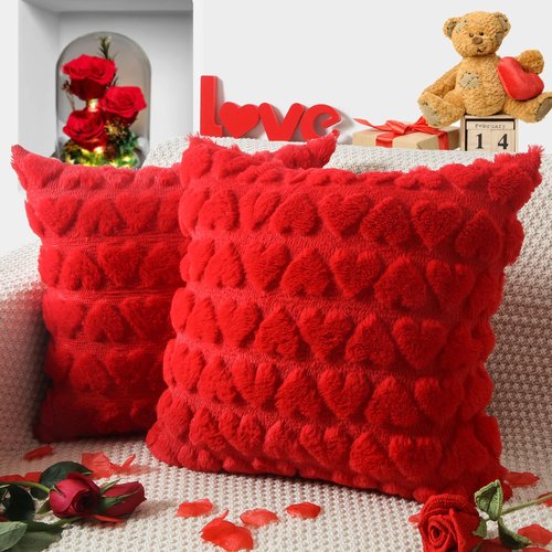Eliluoni Mother's Day Throw Pillow Covers, Set of 2 Mother's Day Throw Pillow Covers,18x18 Inch Luxury Soft Heart Decorative Pillowcase Cushion Cover Wedding Home Decor for Sofa Living Room Couch Bed