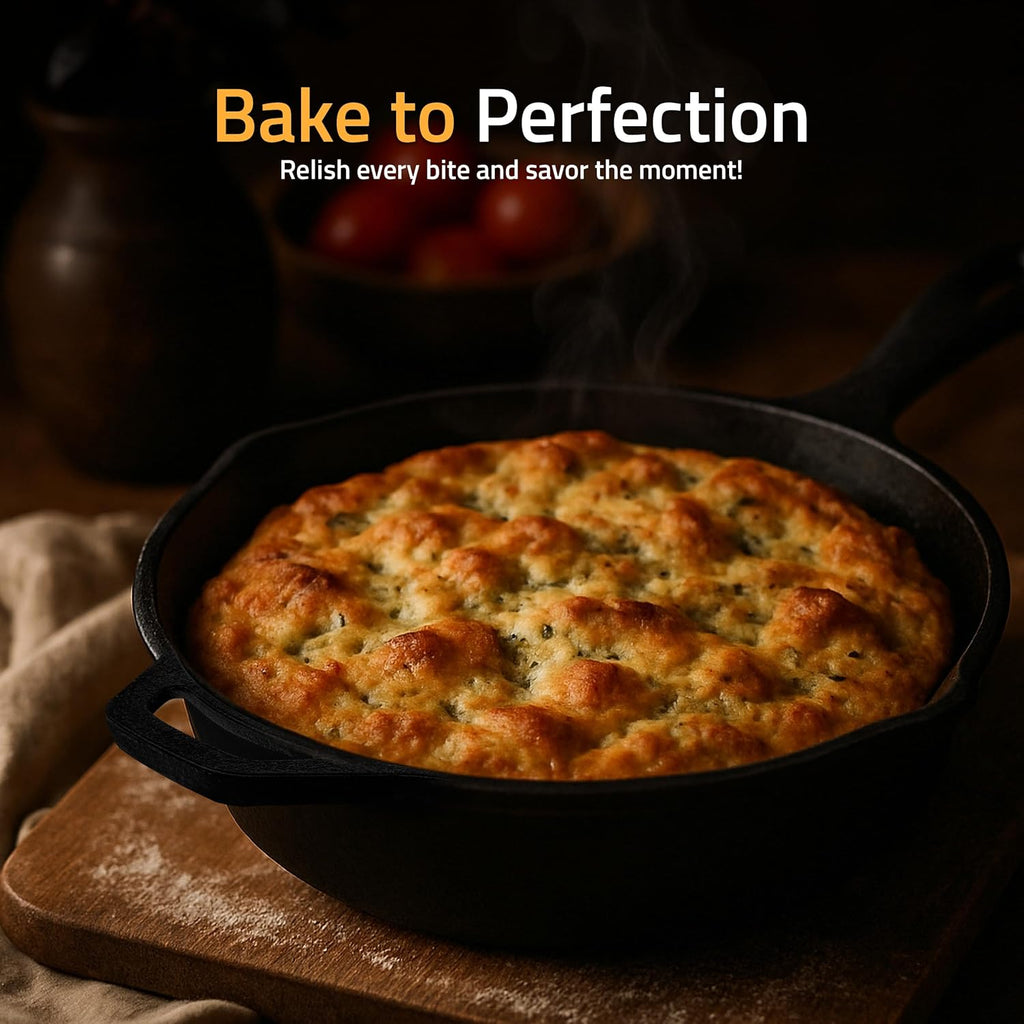 Utopia Kitchen Cast Iron Skillet - 12 Inch Pre-Seasoned Chef's Pan for Even Heat Distribution | Black