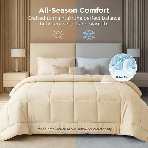 Bedsure Comforter Duvet Insert - Oversized King GentleSoft Down Alternative Bedding | All-Season Cream 116 x 98 Inches