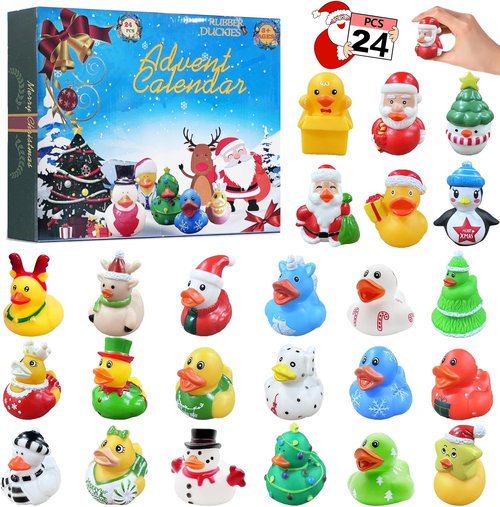 2025 Advent Calendar Rubber Ducks - 24 Days of Fun Christmas Countdown for Kids | Perfect Holiday Party Favors