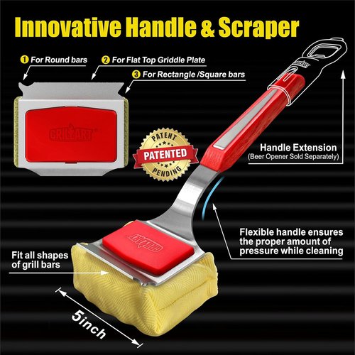 GRILLART BBQ Wire Brush Set - Extra Strong Wire & Bristle-Free SteamWizards Grill Brush