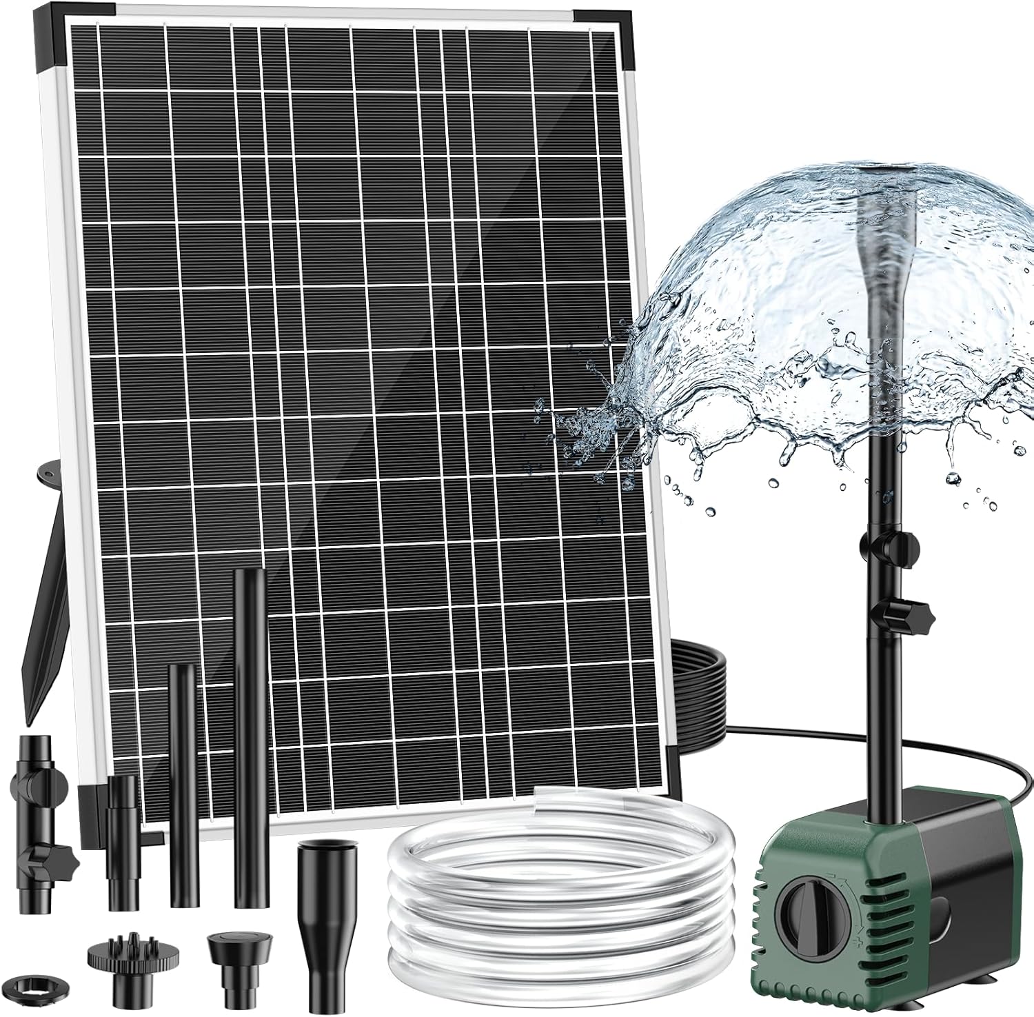 NFESOLAR 20W Solar Fountain Pump - 160GPH Solar Powered Water Pump with Adjustable Flow & 16.4FT Cord for Ponds, Gardens, and Bird Baths