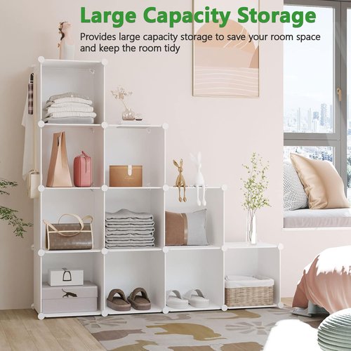 C&AHOME Cube Storage Organizer - 12-Cube Modular Shelves for Bedroom, Living Room & Office | 36.6" L x 12.4" W x 48.4" H