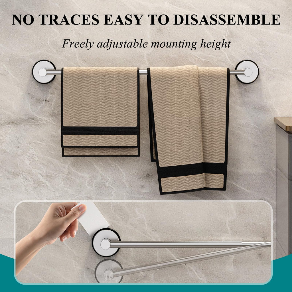 Towel Bar for Bathroom Wall,Adjustable 12~21 Inch Towel Racks for Bathroom Wall Mounted, Towel Holder for Glass Shower Door,Bathroom Accessories,Apparment Essentials,Home Decor-Silver