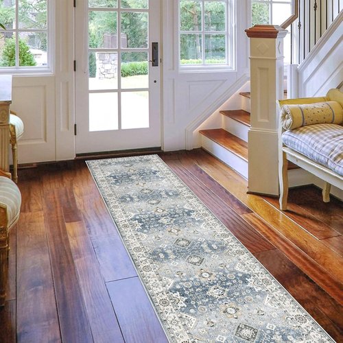 HY HAO YUN LAI Non-Slip Kitchen Runner Rug - Ultra Soft & Washable, Grey 2' x 12'