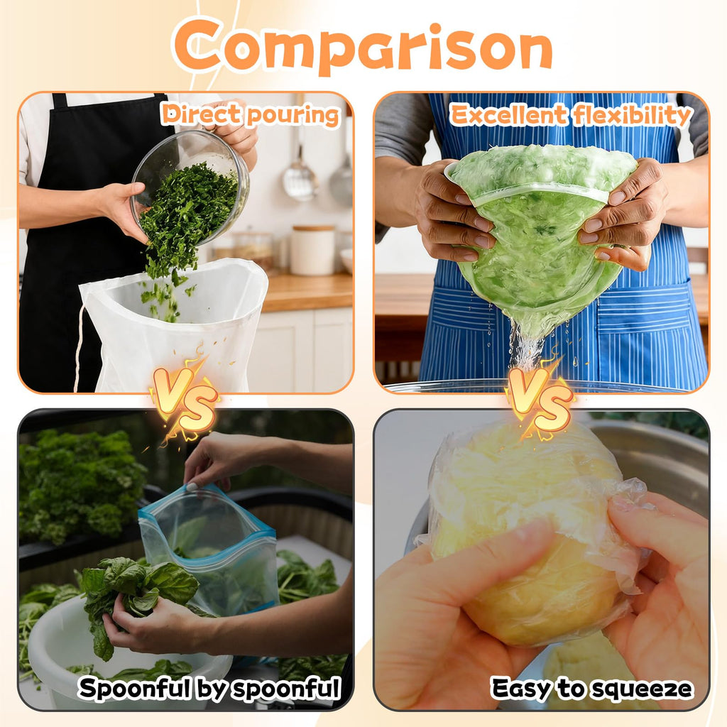 5 PCS Cheese Cloth Bags for Straining Reusable Nylon Fine Mesh Filter Bags Cheesecloth Bag Nut Milk Bag For Nut Milk, Dumpling Fillings, Juice, Cooking and Cheese Making 15 Inch