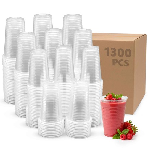 BONSTOCK 1300 Pack 7 oz plastic cups disposable, 7 Ounce Plastic Cups, 7 oz Cup for Birthday Parties, Picnics, Ceremonies, and Weddings