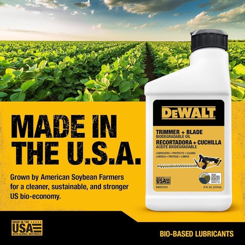 DEWALT Hedge Trimmer Oil - Eco-Friendly Biodegradable Lubricant for High-Speed Blades - 8 oz